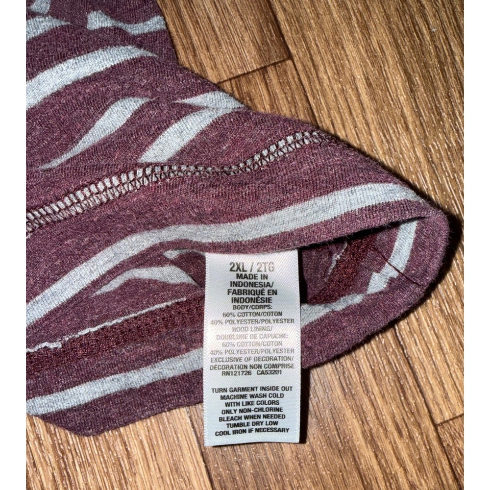 Aeropostale Striped Hoodie Long Sleeve‎ Pullover Hooded Sweatshirt 2X - Picture 4 of 5